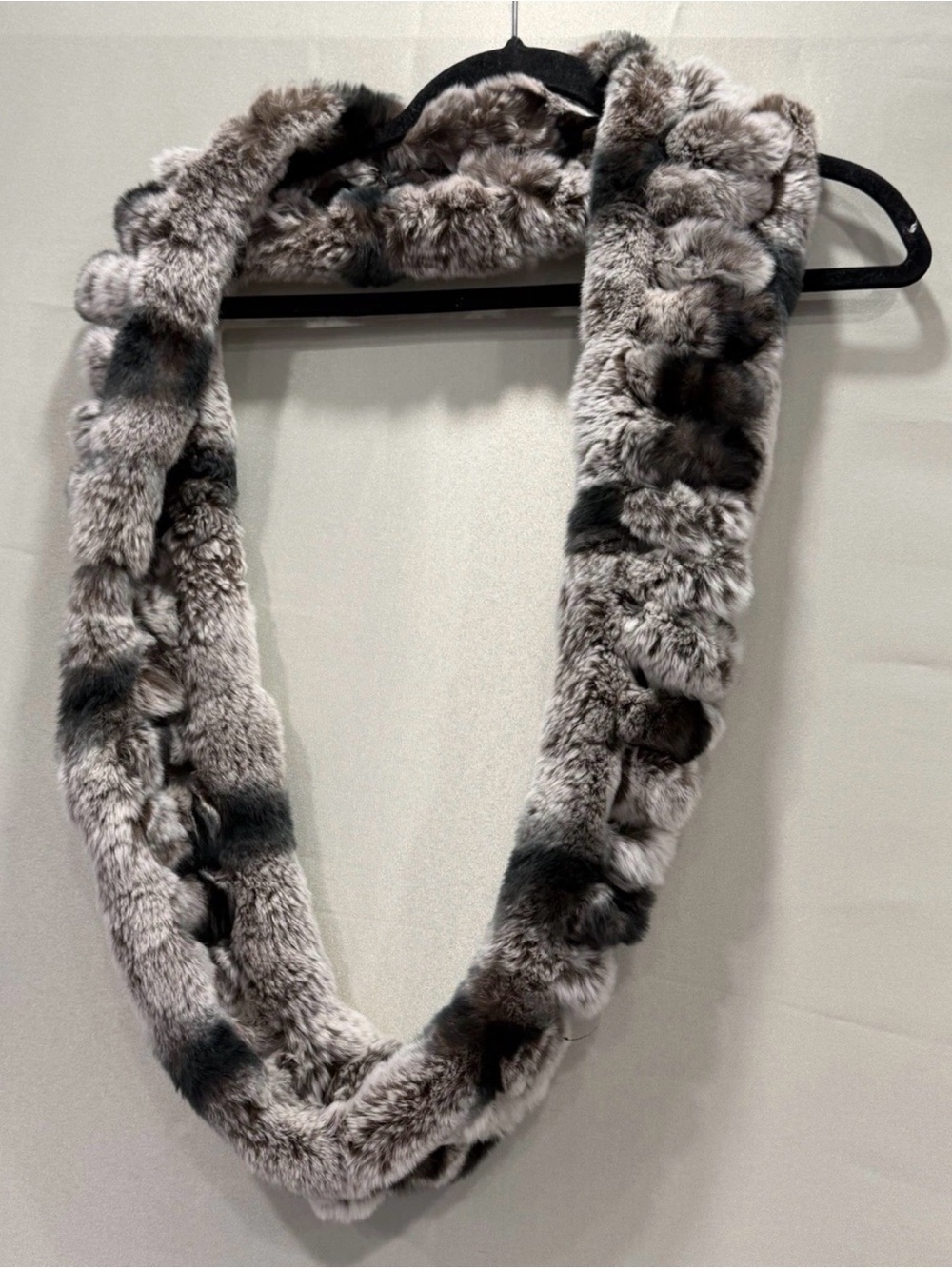 Via Spiga Women's Faux Fur Animal Print Mid-Length Coat Button Pockets M Gray - Picture 9 of 11